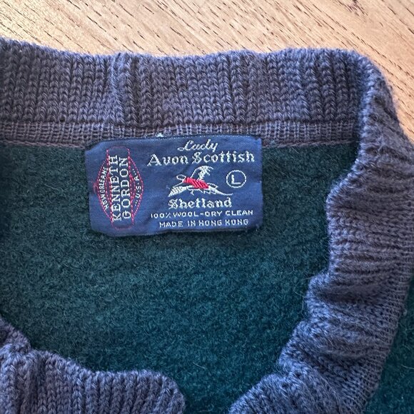 Vintage Kenneth Gordon New Orleans 100% Wool Emerald Green Sweater Jacket Size L - Picture 16 of 16